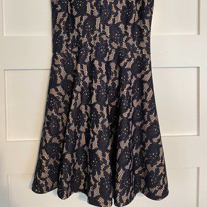 Navy lace cocktail dress